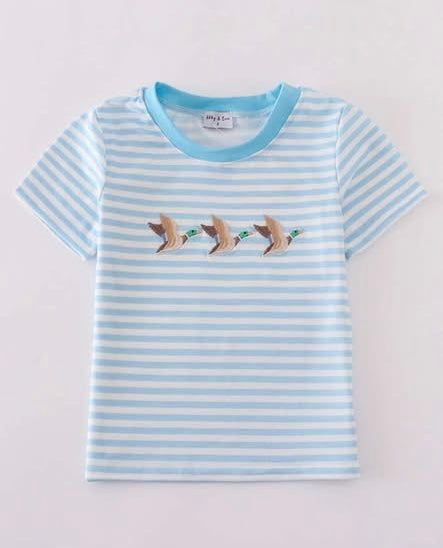 Boys Duck Embroidered Shirt