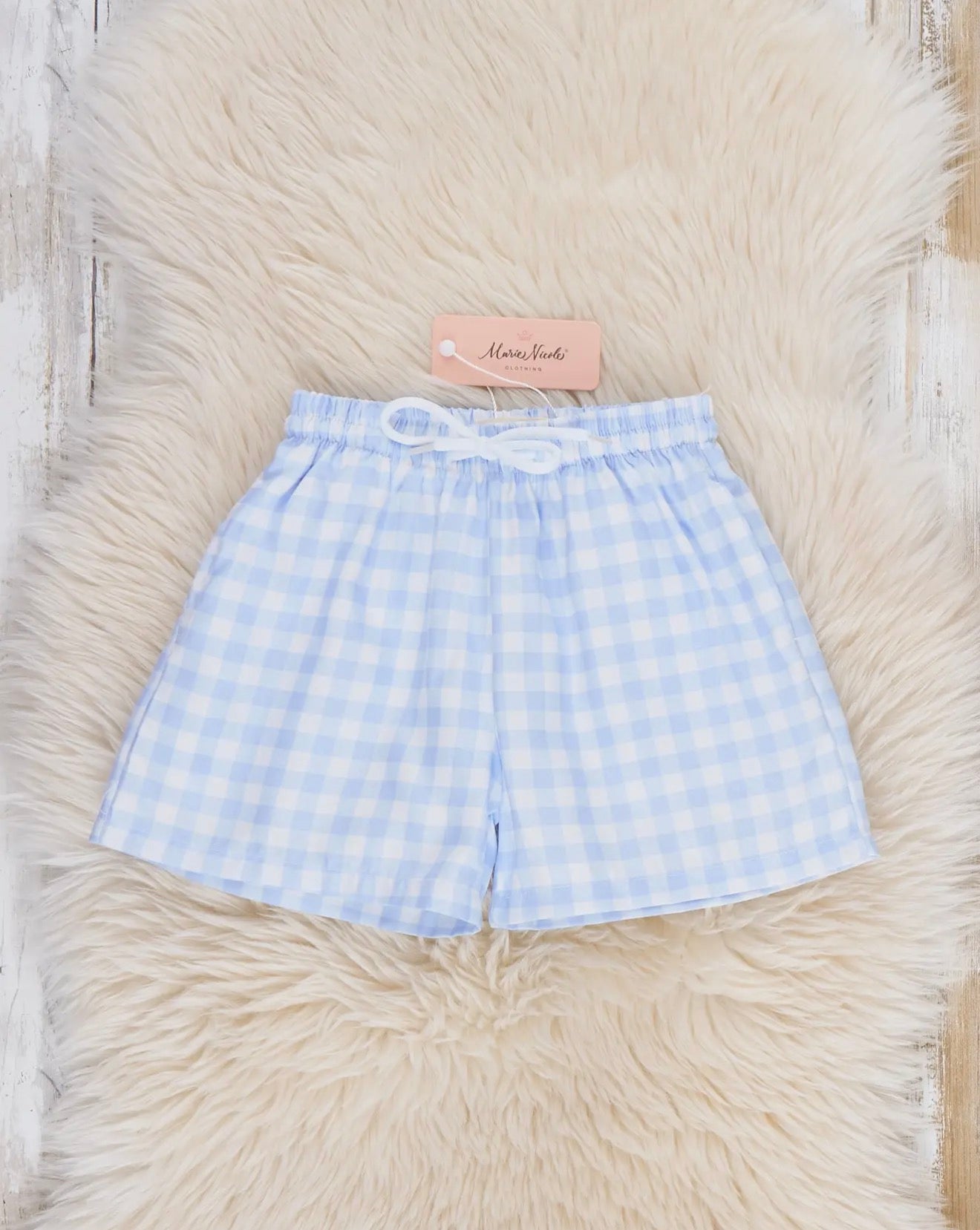 Blue gingham Swim Shorts