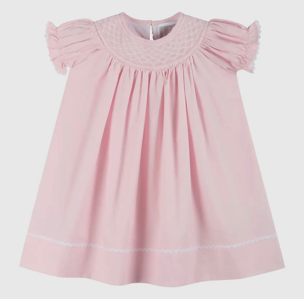 Pink & White Smocked Bishop Dress
