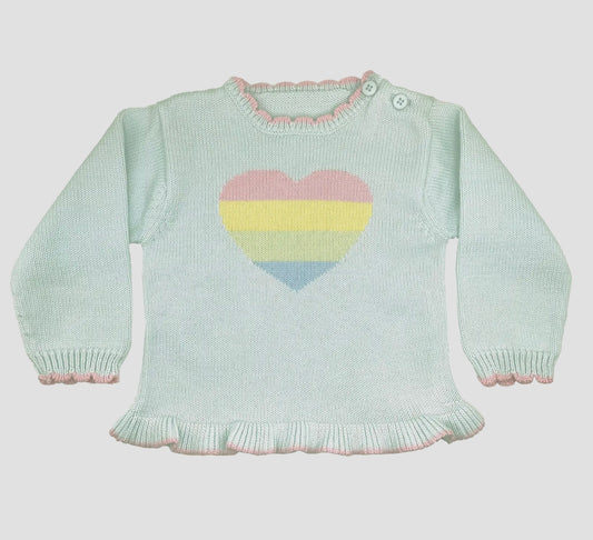 Zubels rainbow heart sweater