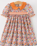 Fall Floral Smock Dress