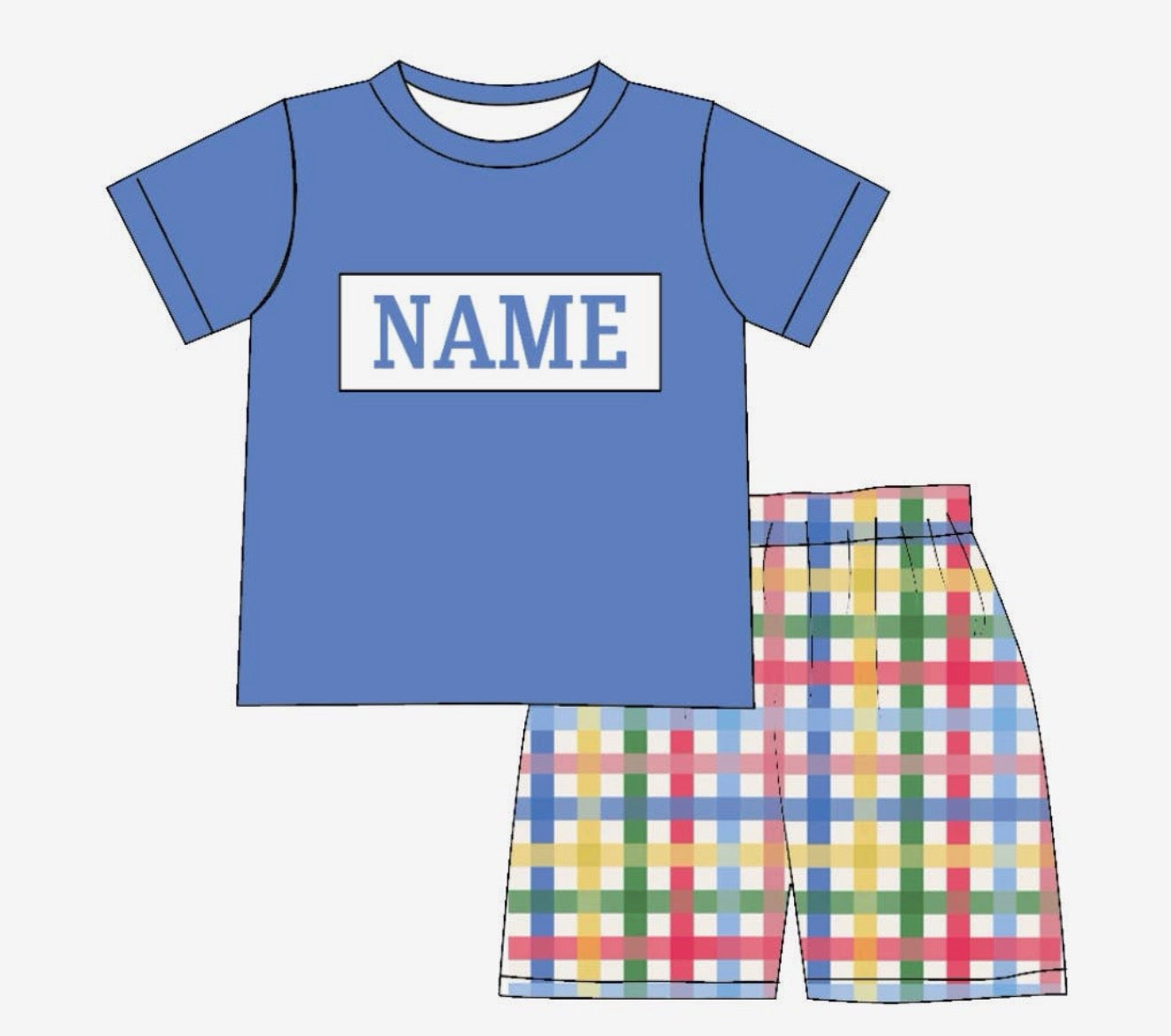 Back to School Plaid Short Set