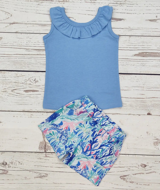 Coral girls short set
