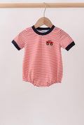 Red Stripe Car Embroidered Bubble