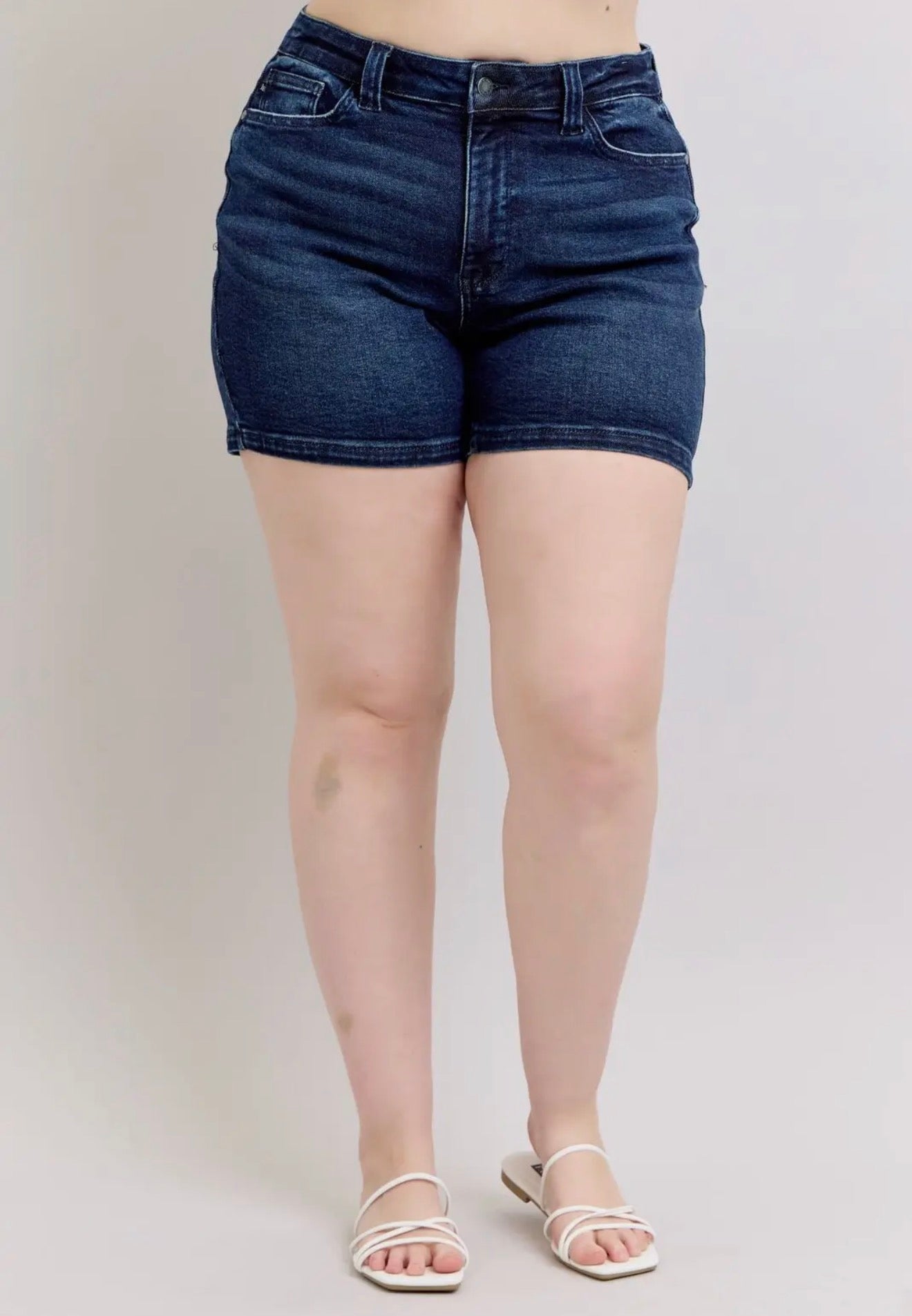 Judy Blue Plus Dark Wash Shorts
