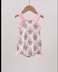 Pink Carousel Print Ruffle Bubble