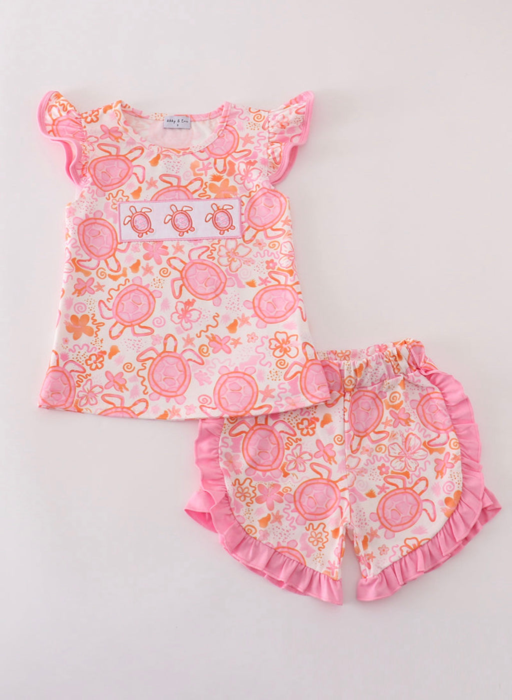Kids Turtle Print Short Set