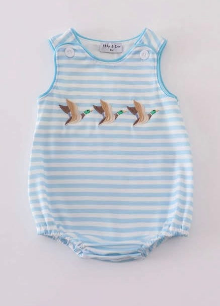 Boys Duck Embroidered bubble