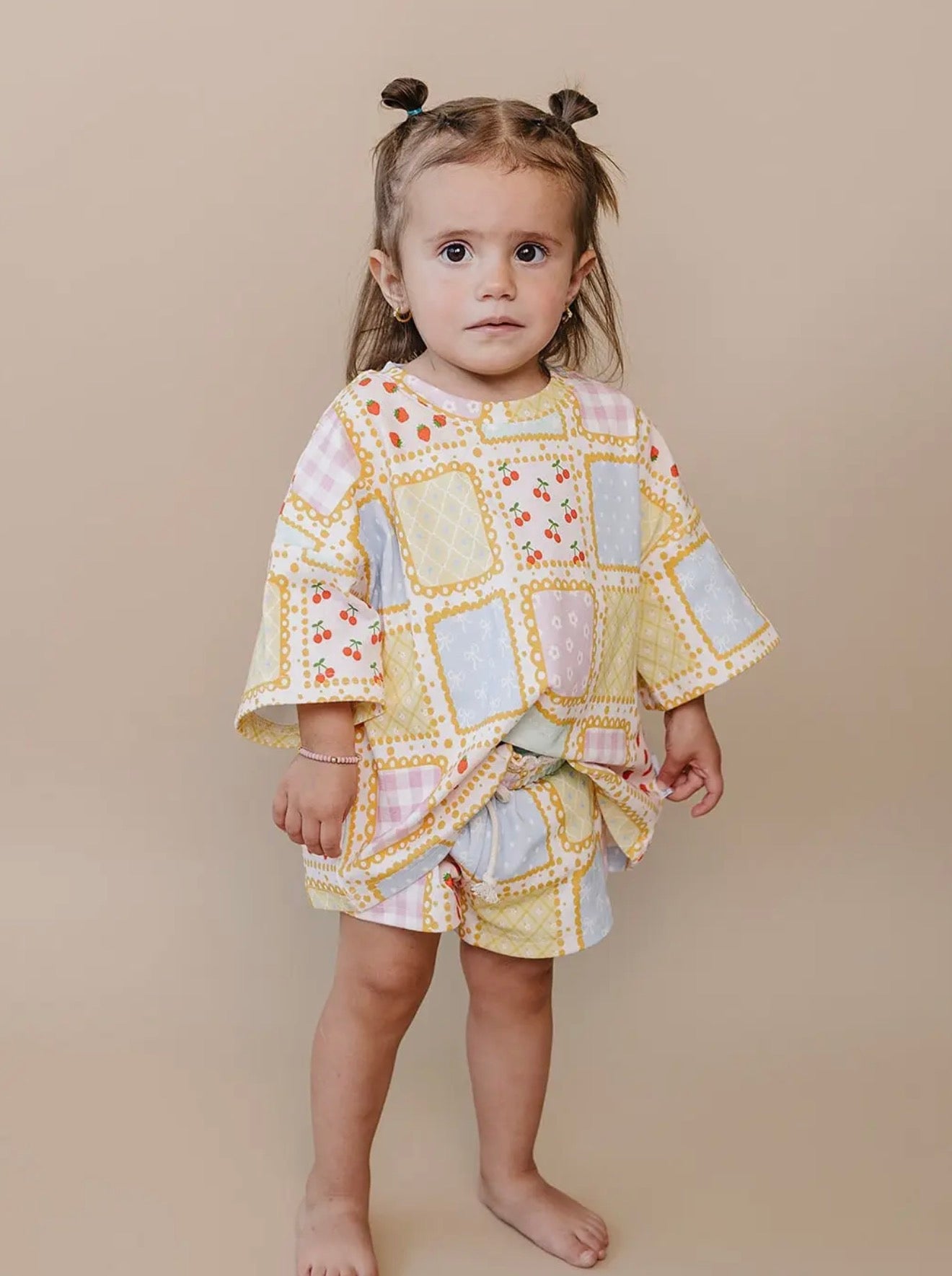 Patchwork Oversized Short Set