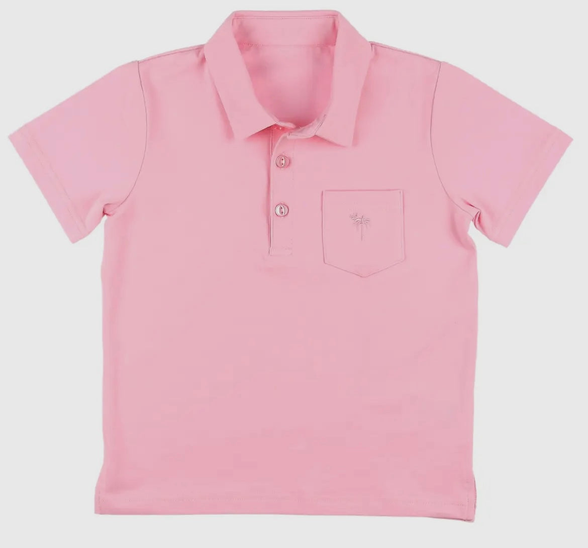 Shrimp & Grits Pink Pocket Polo