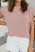 Mauve Textured Short Sleeve