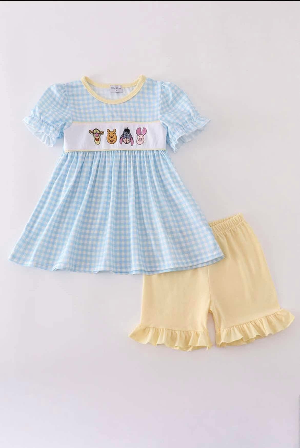 Pooh bear girls short set