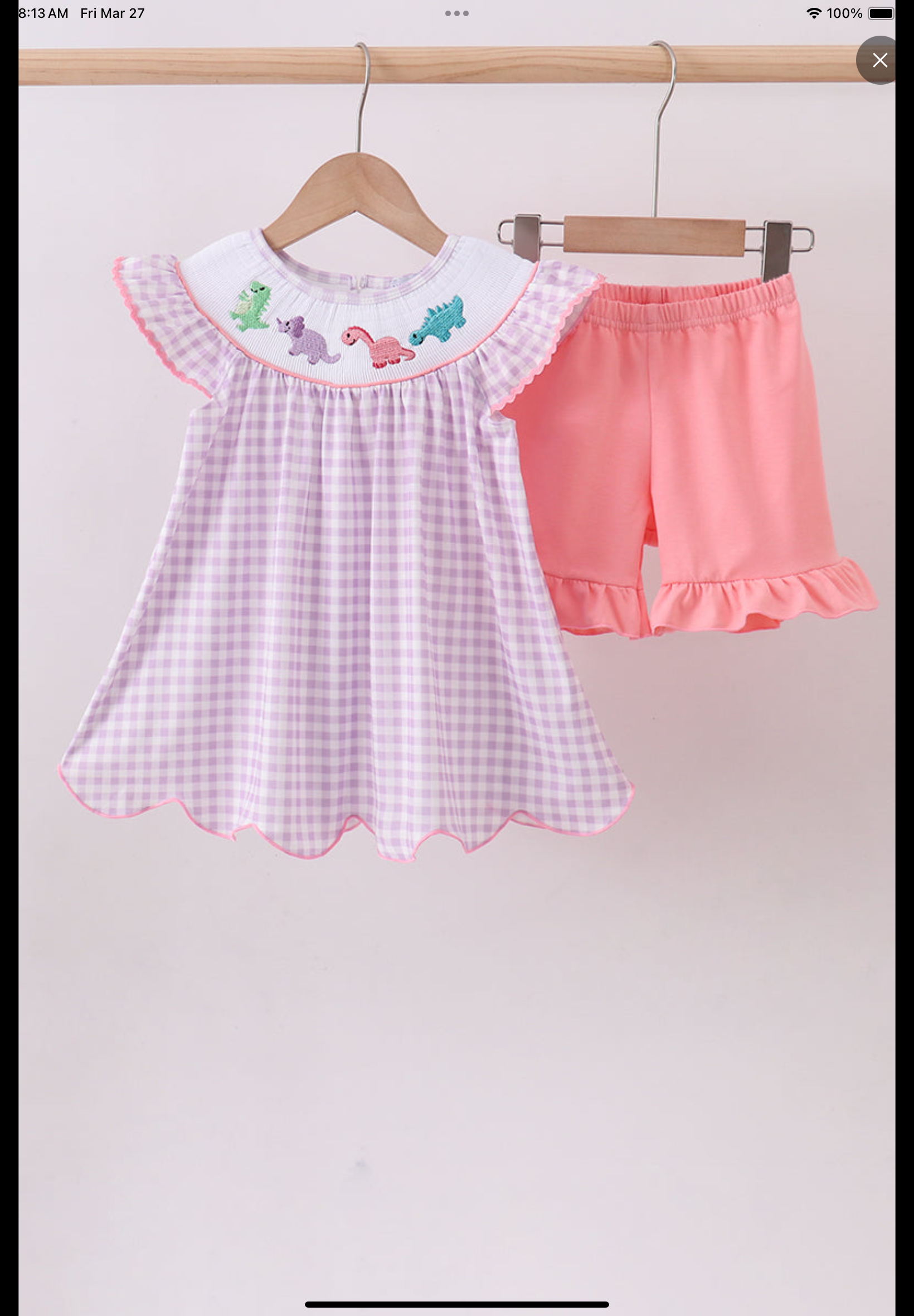 Purple Dino Short Set