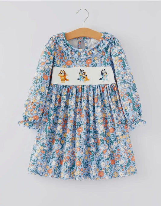 Blue dog dress