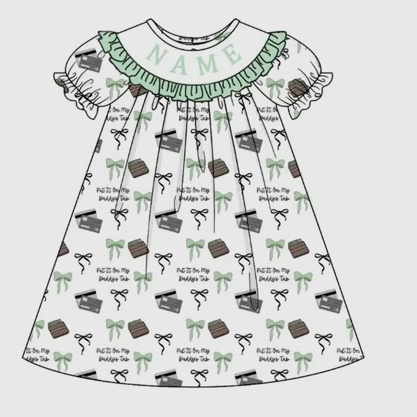 Put It On My Daddy’s Tab Smock Dress
