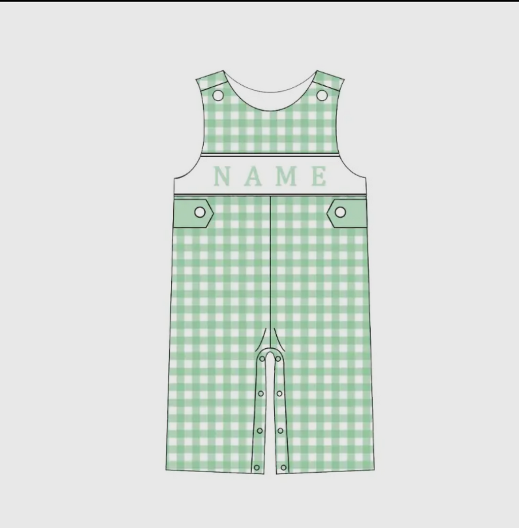 Boys Green Custom Smock Jon Jon