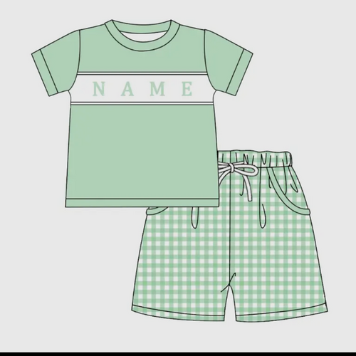 Boys Green Custom Smock Jon Jon