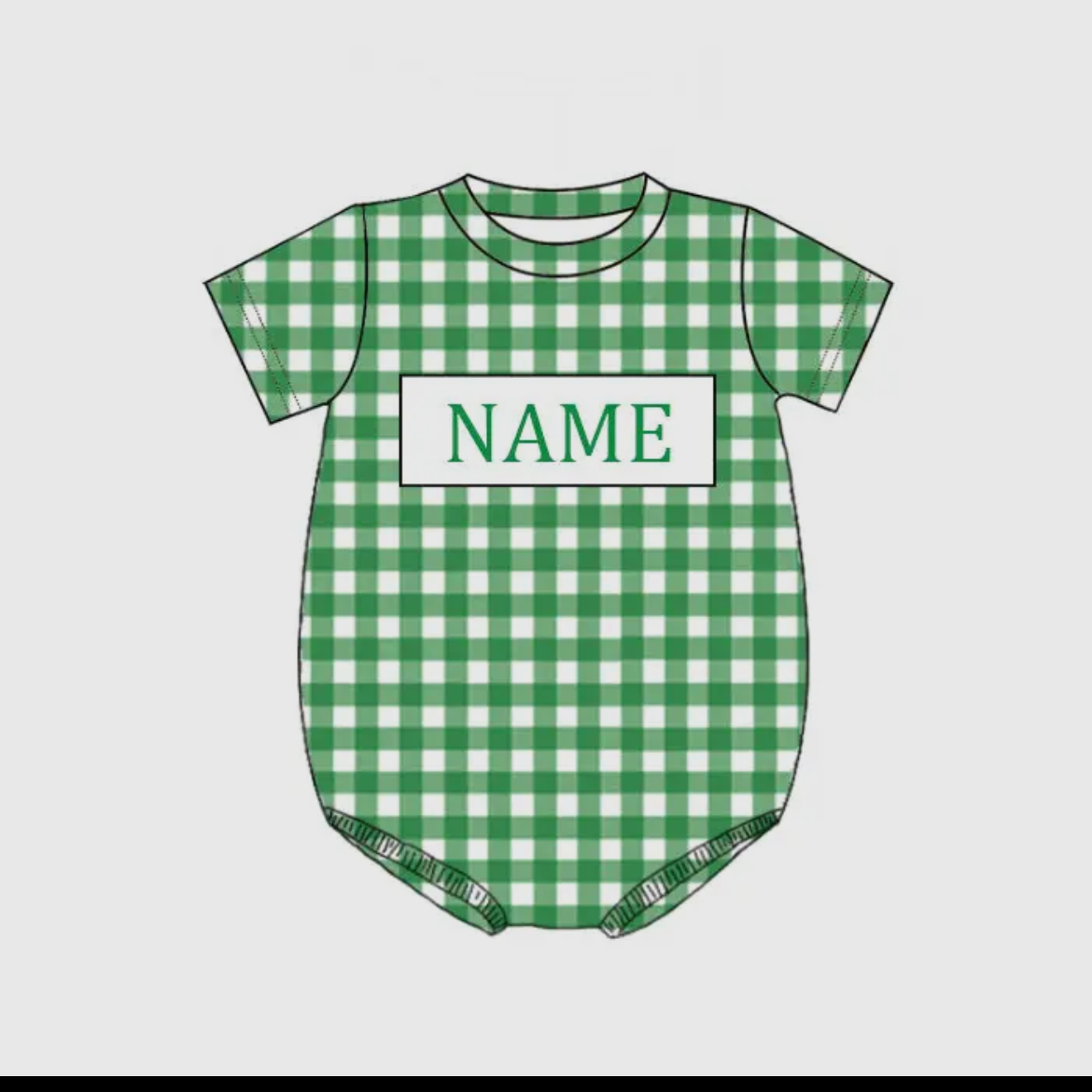 Boys Green Plaid Bubble