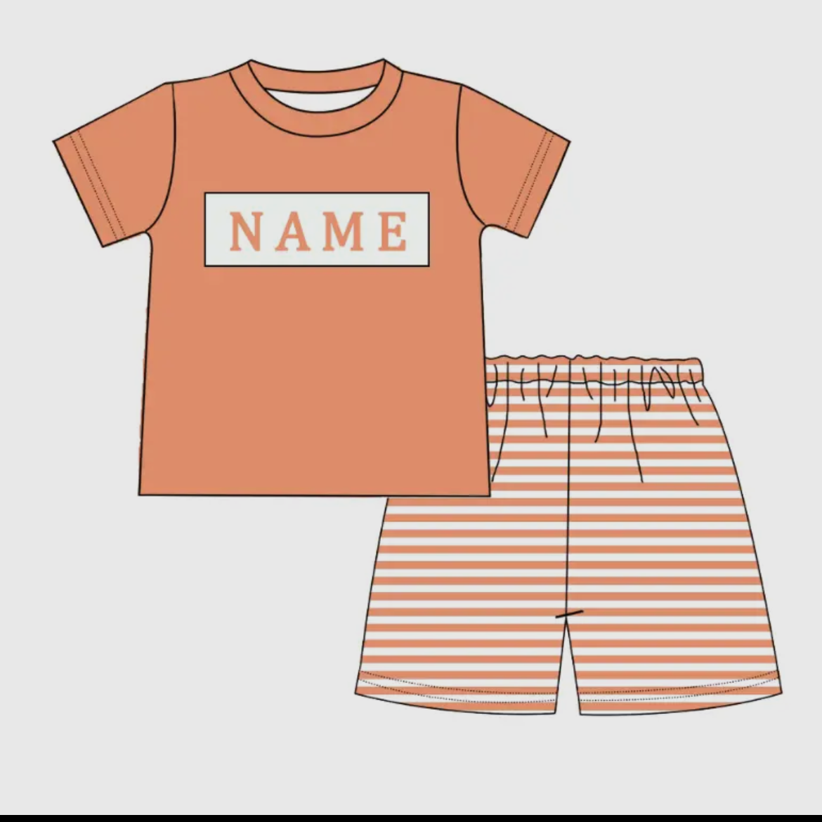 Orange Smock Short Set