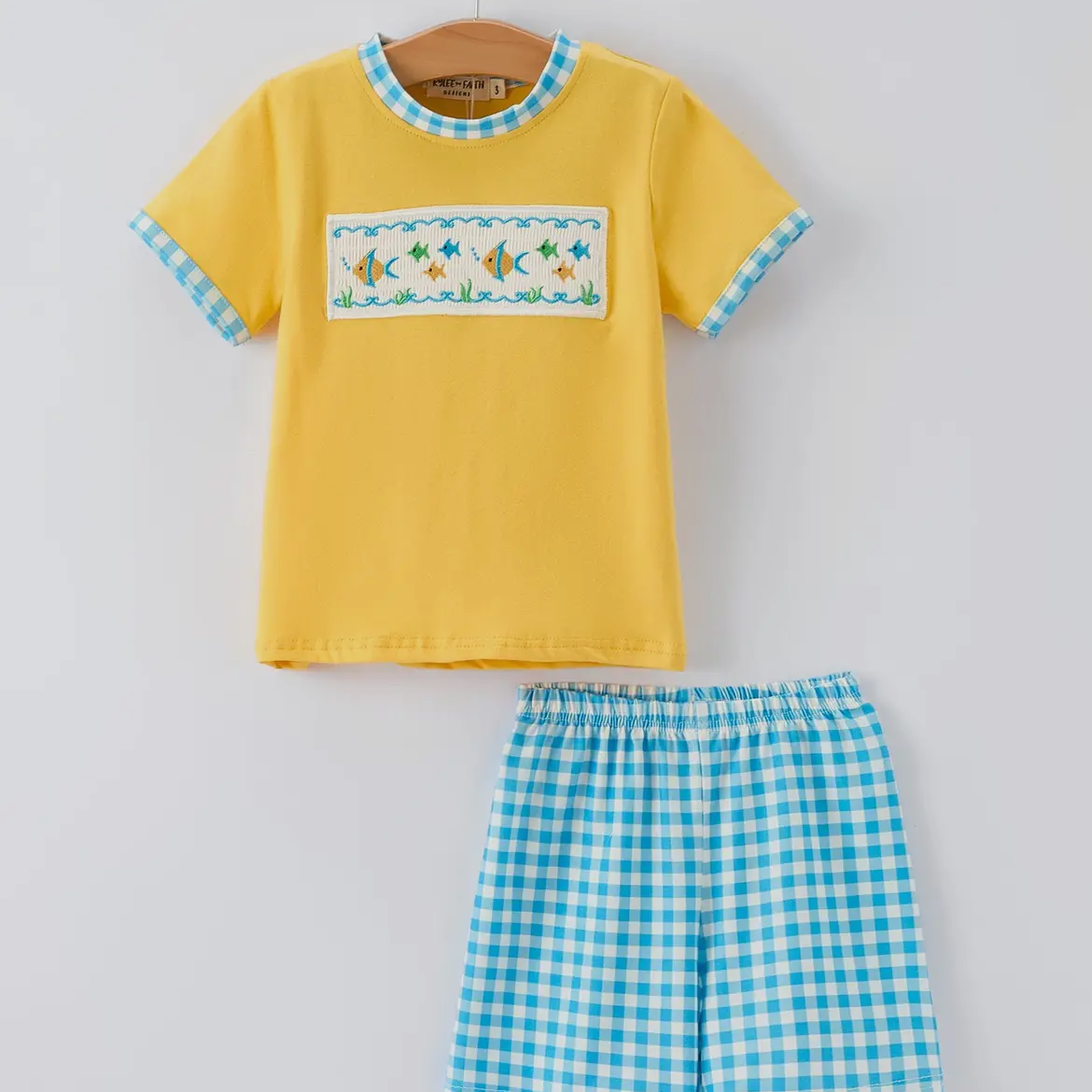Fish Embroidered Short Set