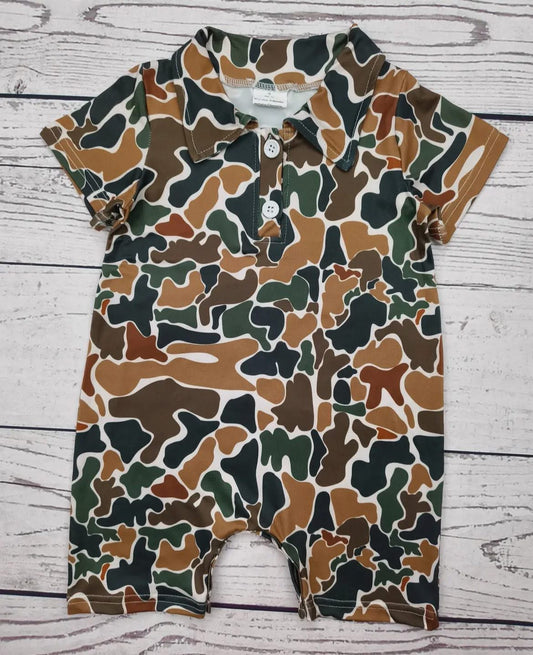 Camo Boy Polo Romper