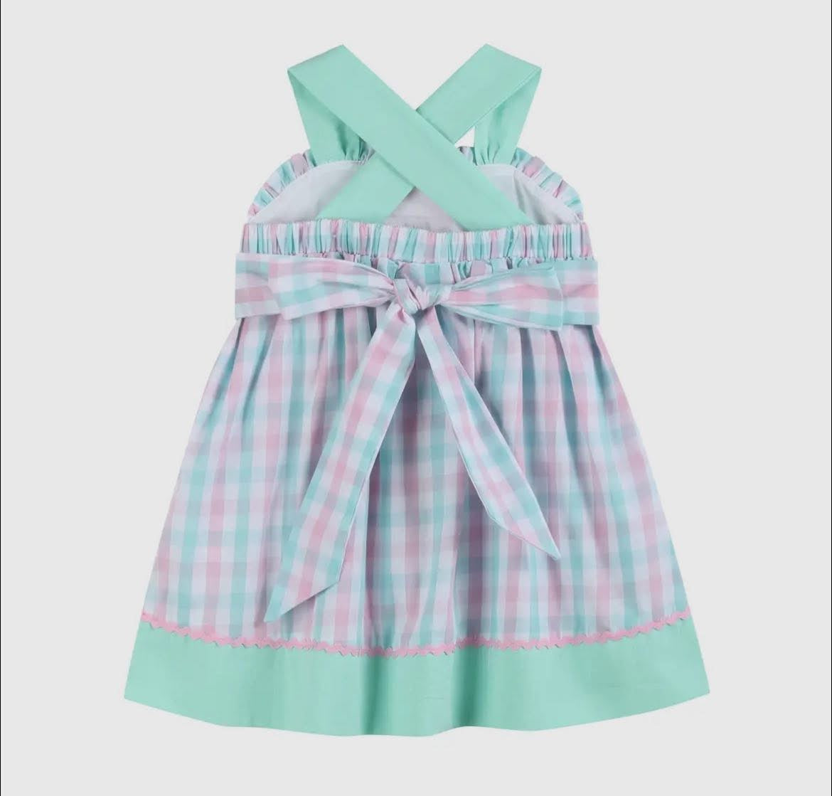 Lil Cactus pink & Aqua Seashell Smock Sundress