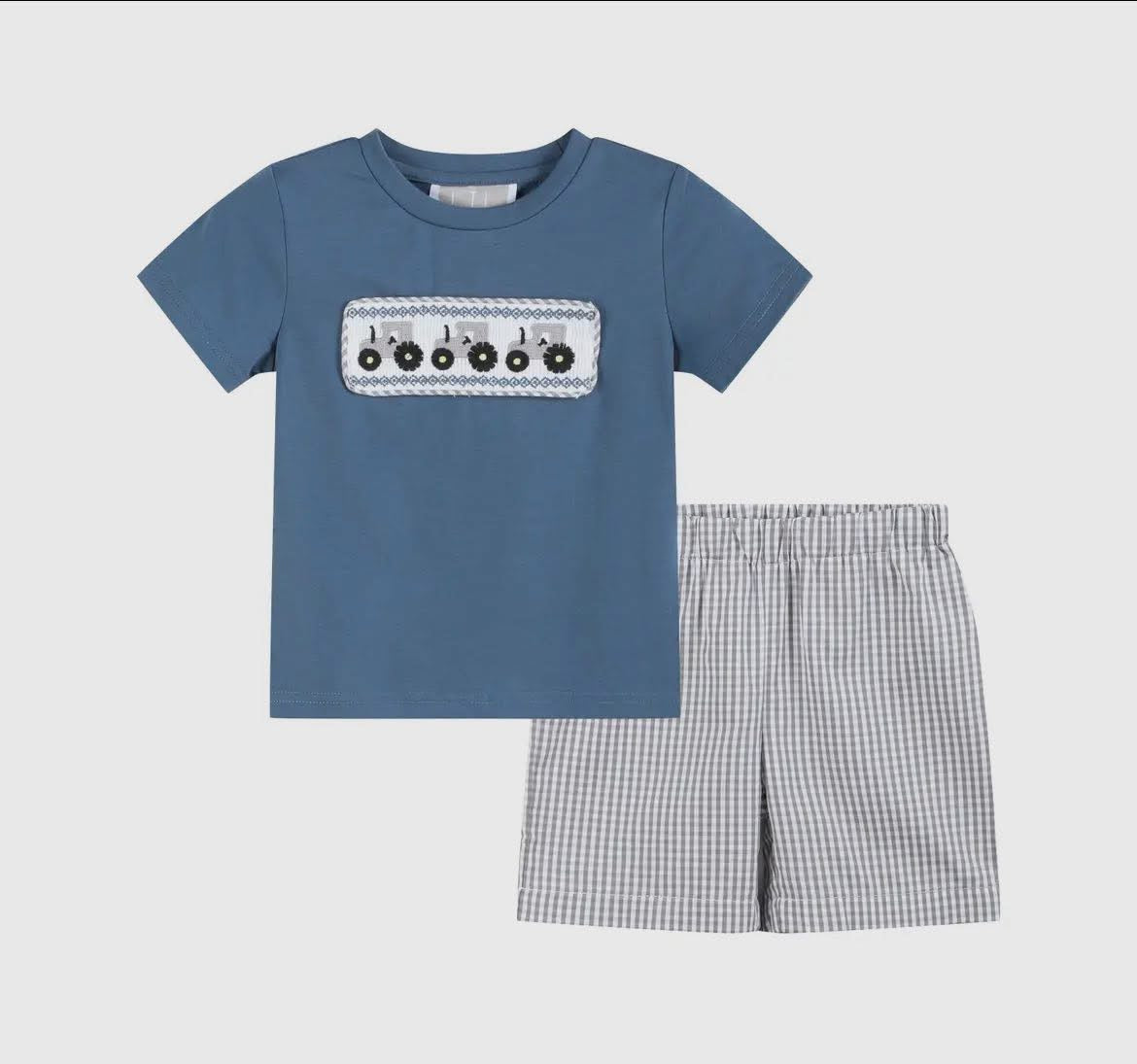 Lil Cactus Tractor smock short set