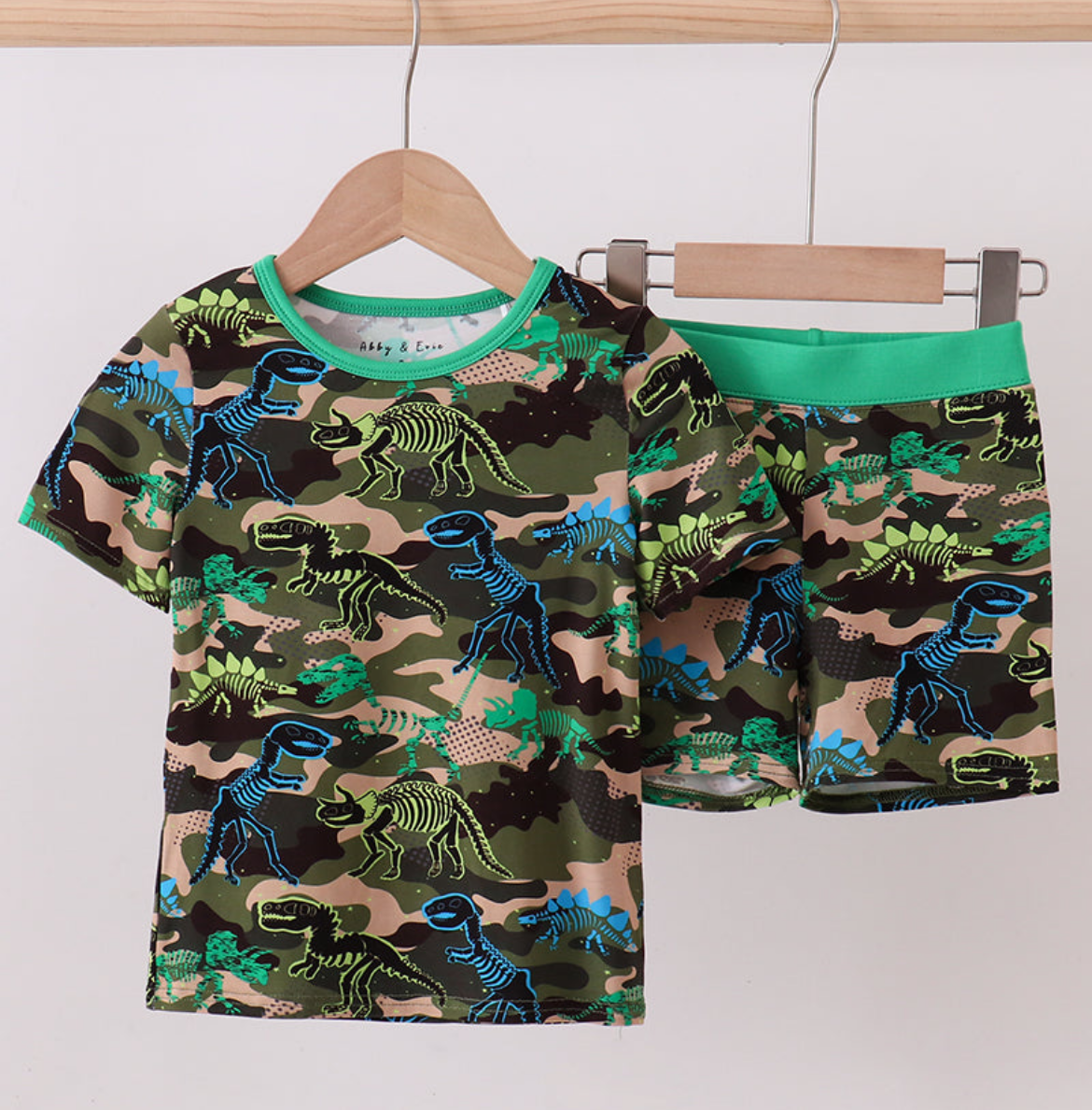 Camo Dino Bamboo Short Set