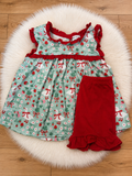 Strawberry Goose Ruffle Short Set