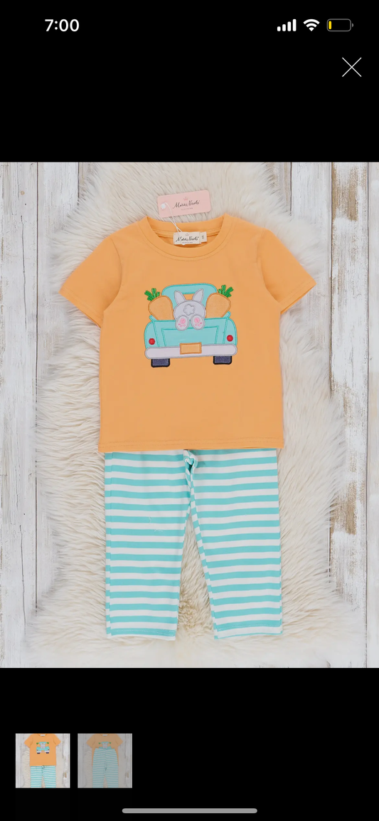 Orange Bunny Pant set