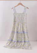 Golden Meadow Floral Smocked Tiered Dress