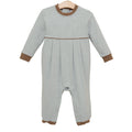 Patrick Romper - Dusty Sage Stripe / Light Brown