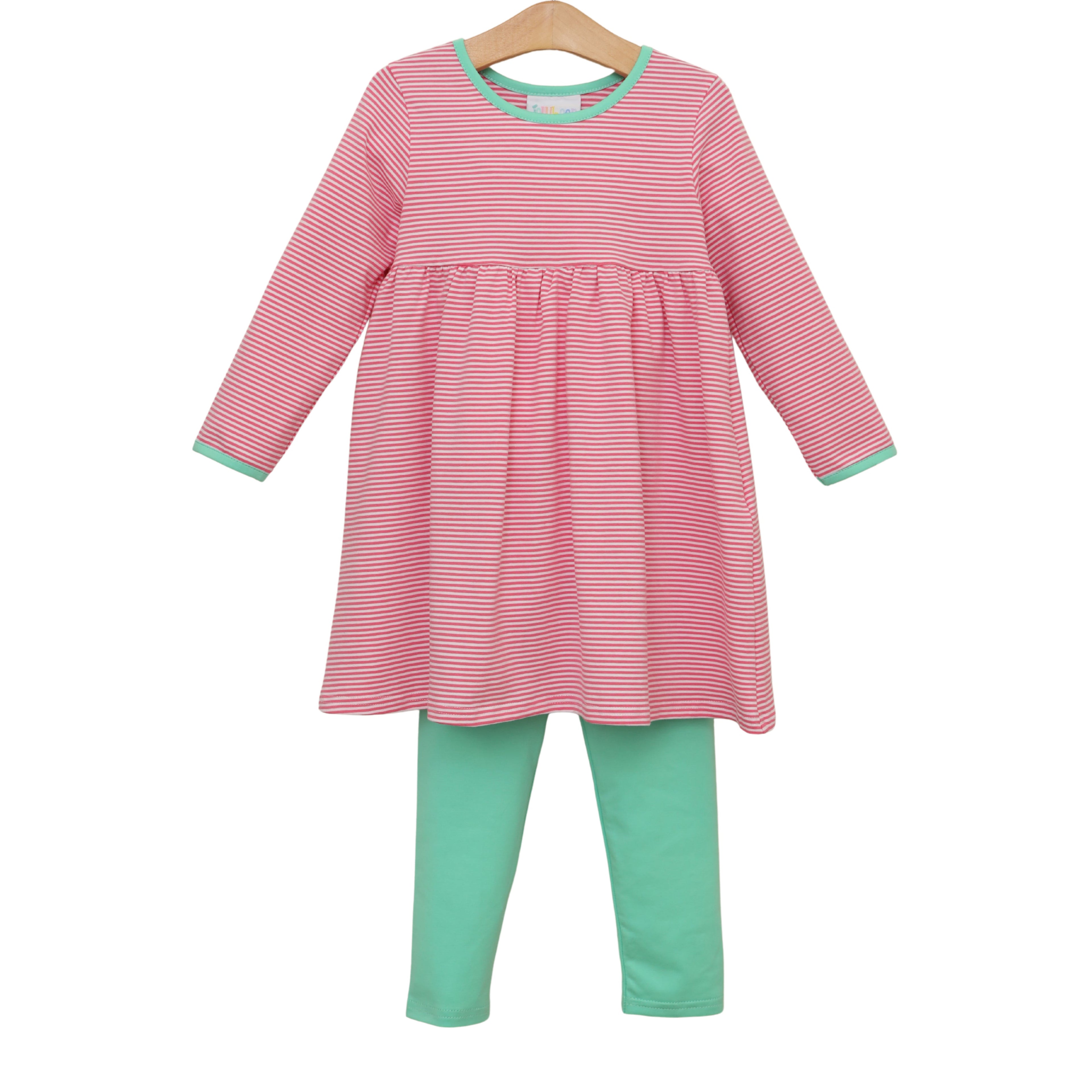 Sadie Pants Set - Pink Stripe / Mint