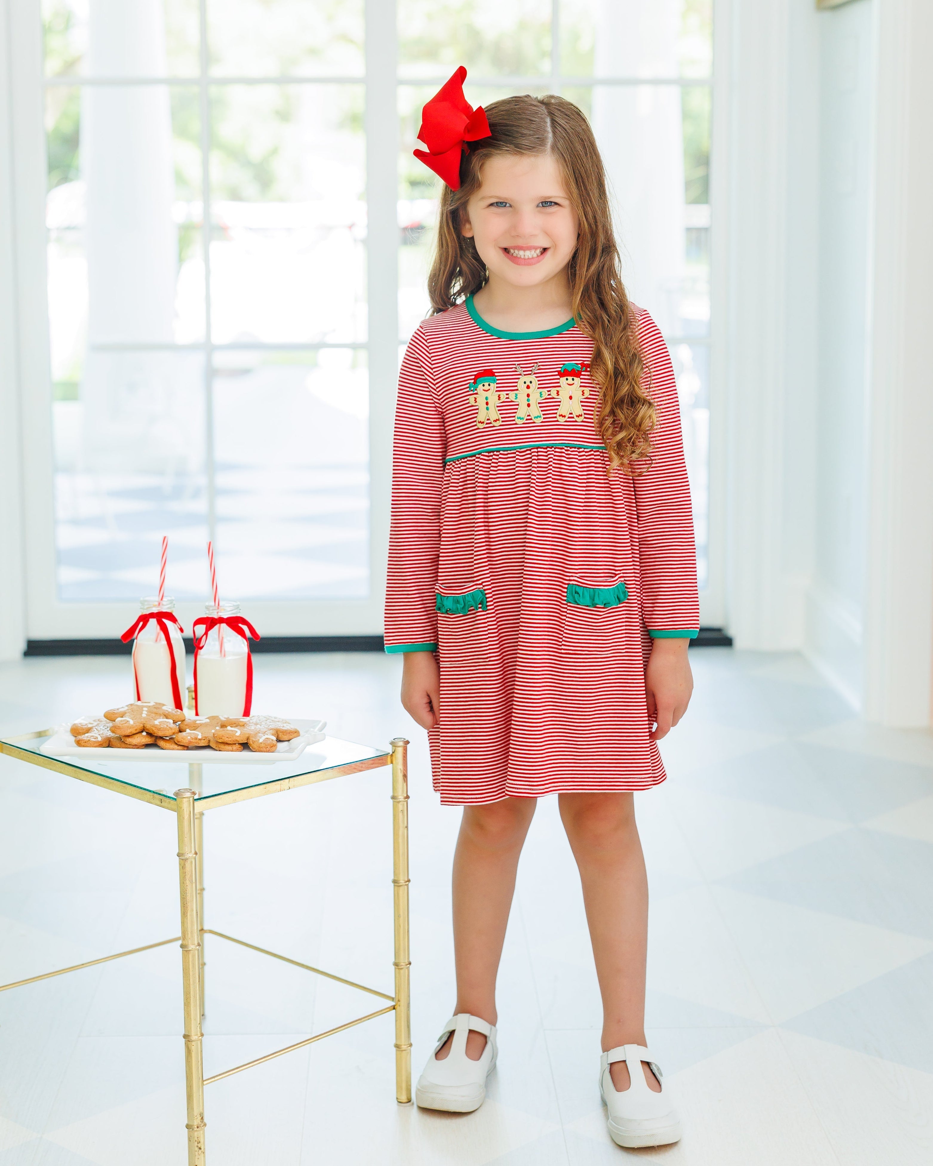 Santa’s Sweet Helpers Ruffle Pocket Dress