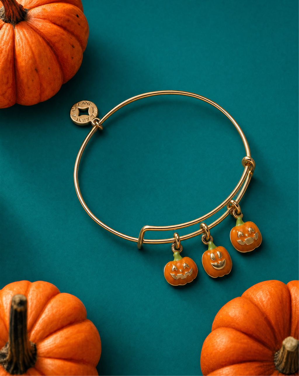 'Let's Get Lit' Pumpkin Charm Bangle