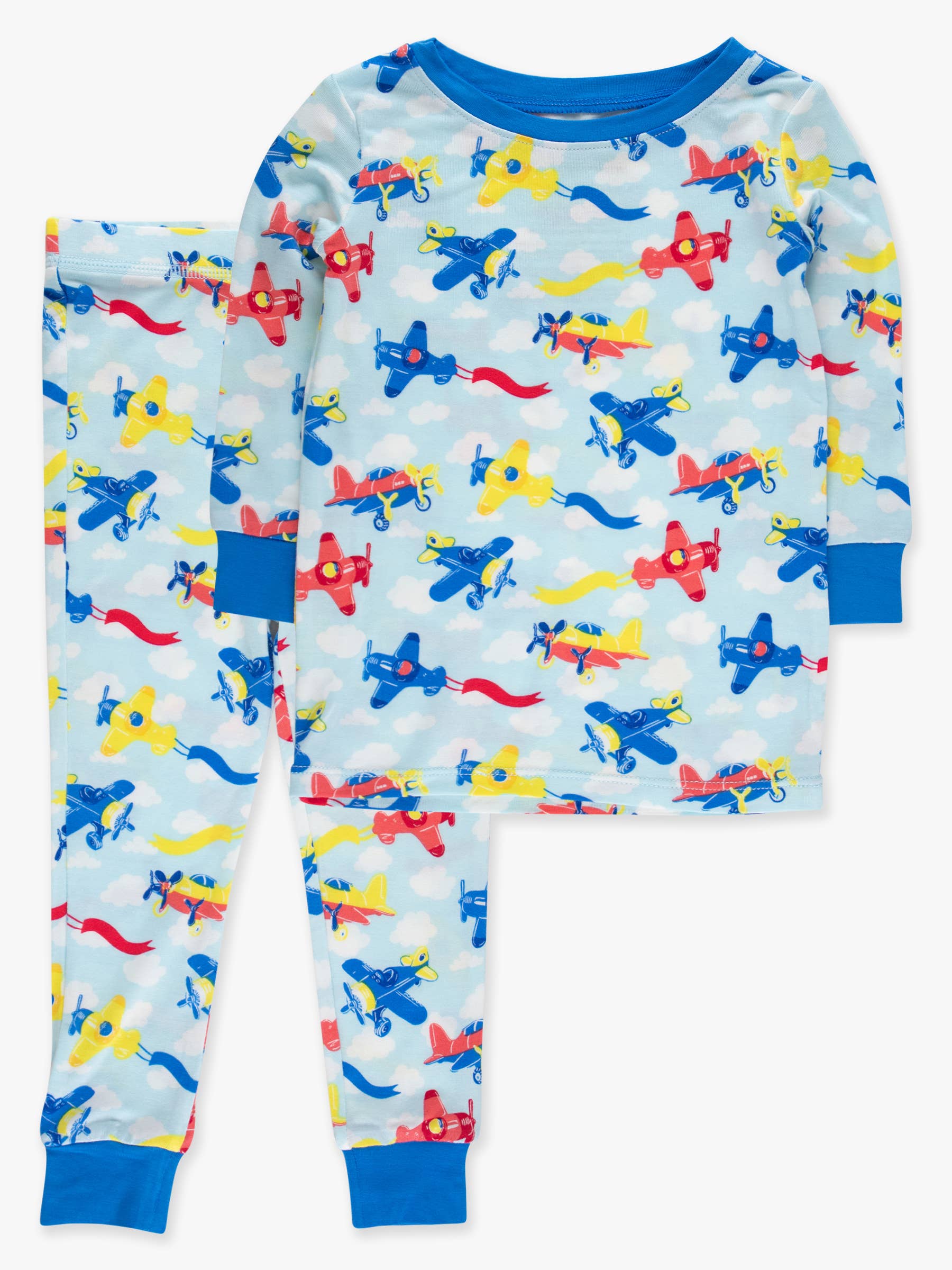 SoftSnooze™ Kids Bamboo Viscose Plane Parade Long Sleeve Pajama Set