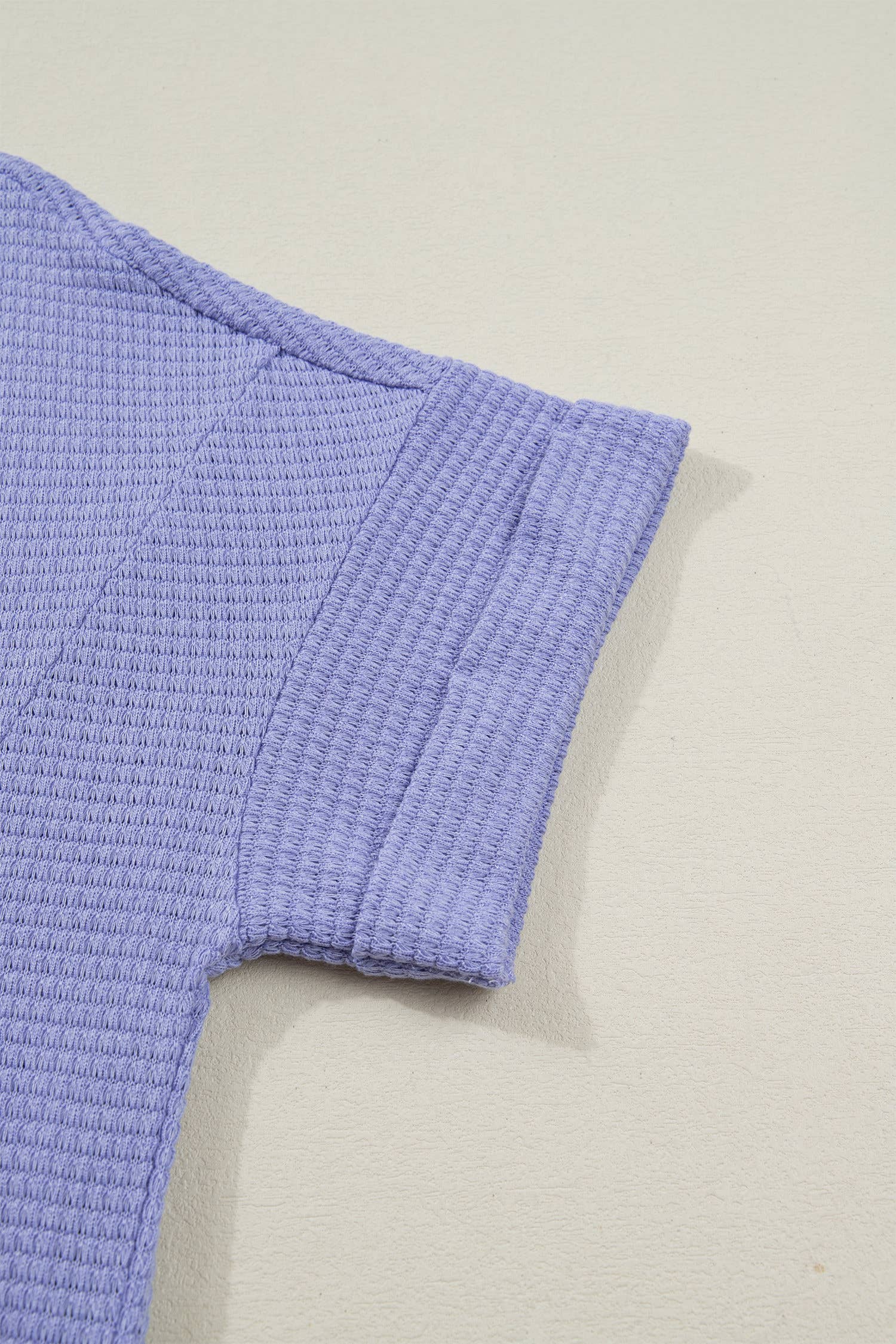 Plus Size Waffle V Neck Short Sleeve Knit Top (S-4X)