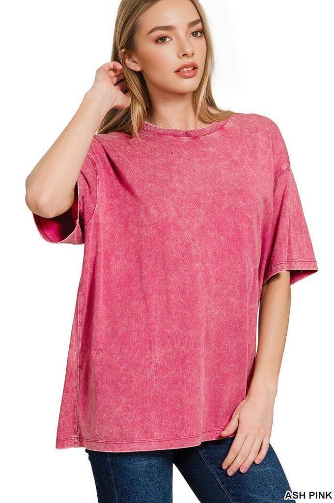 Vintage Wash Oversize Cotton Tee Zenana