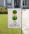 Fall Garden Flag - Orange Bow Topiary