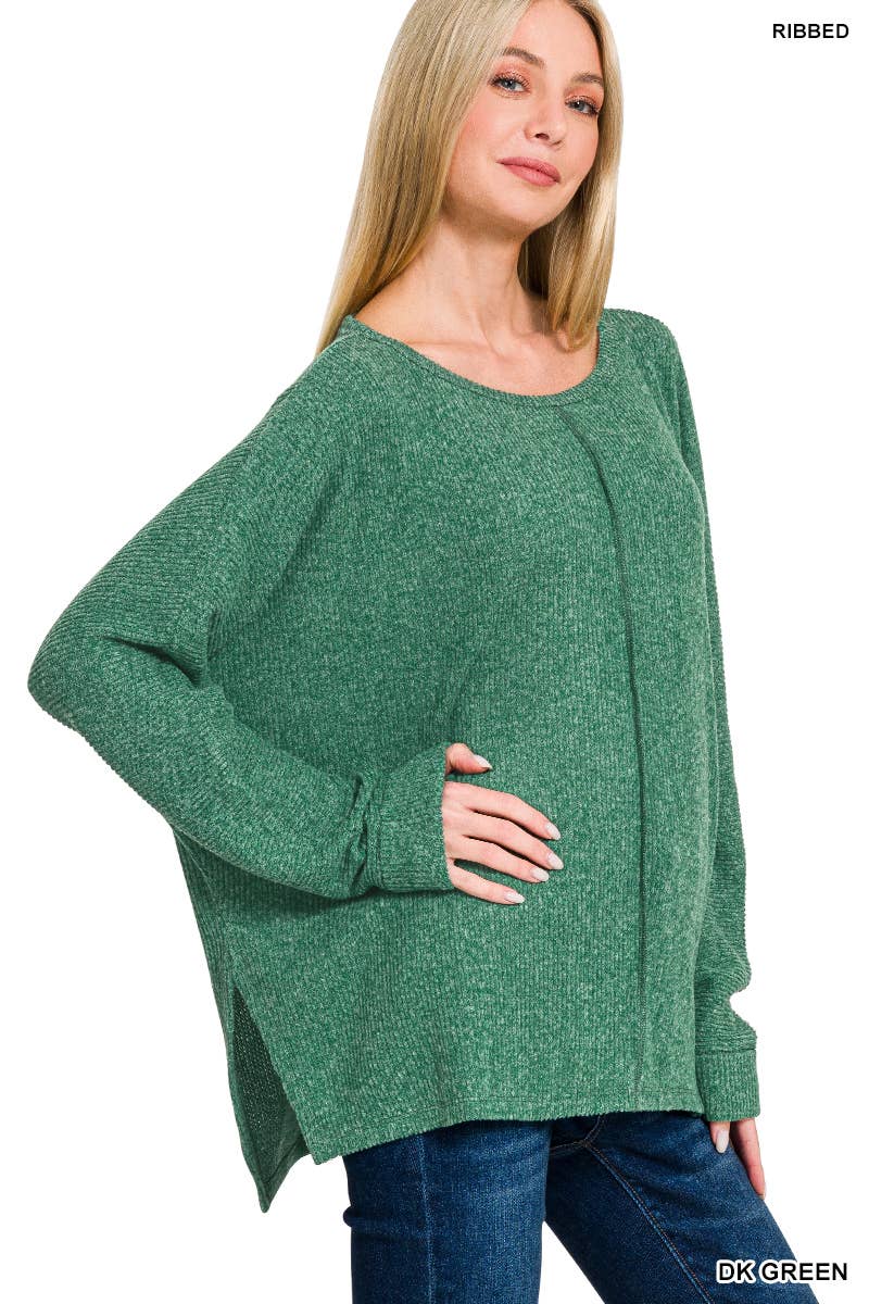 Brushed Melange Hacci Dolman Sleeve Sweater
