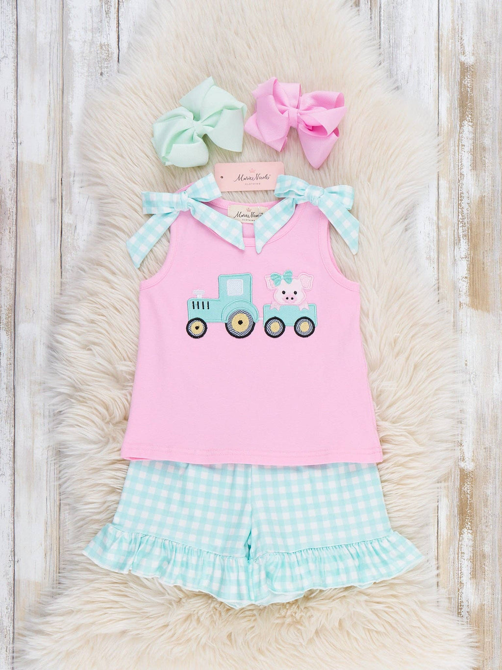 Tractor Tots Embroidered Ruffle Outfit