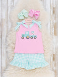 Tractor Tots Embroidered Ruffle Outfit