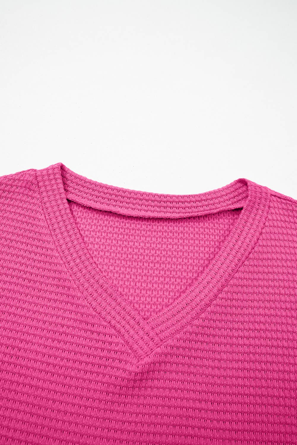 Plus Size Waffle V Neck Short Sleeve Knit Top (S-4X)