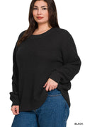 Plus size Zenana Basic Waffle Sweater