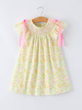 Spring Floral Smocked Girl Dress