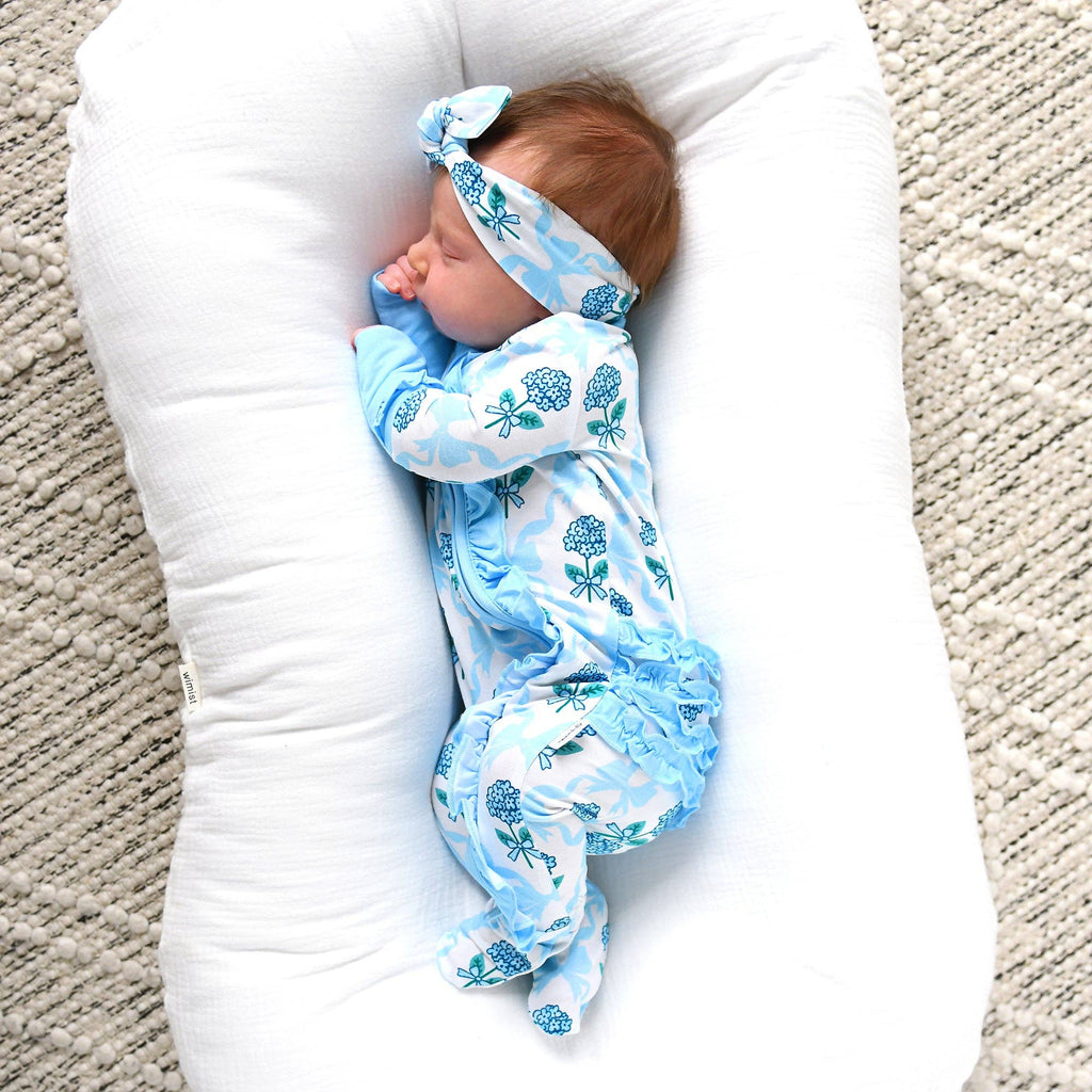 Savannah RUFFLE ZIP Bamboo One Piece Floral Baby Outfit