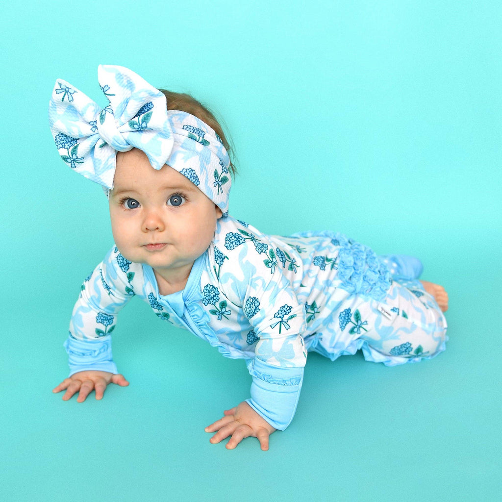 Savannah RUFFLE ZIP Bamboo One Piece Floral Baby Outfit