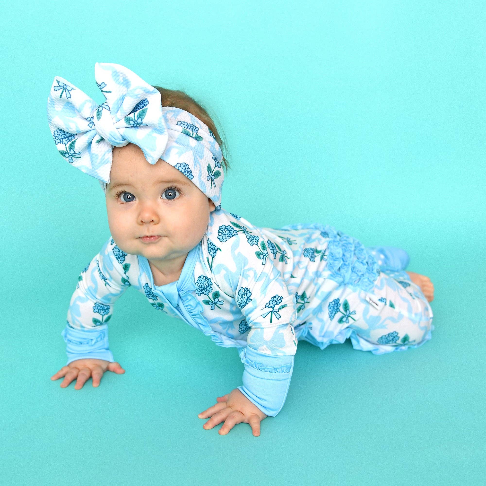 Savannah RUFFLE ZIP Bamboo One Piece Floral Baby Outfit