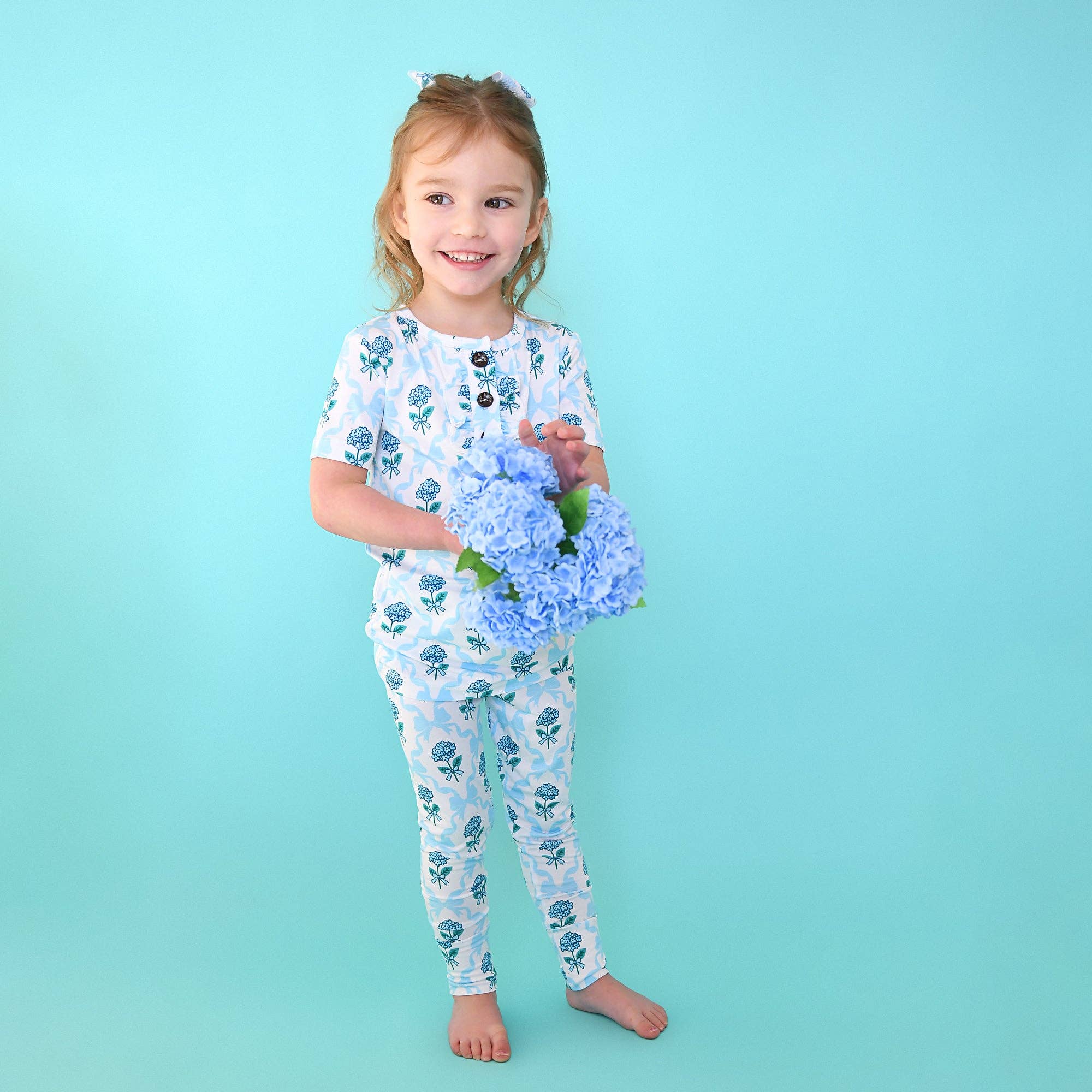 Savannah RUFFLE TWO PIECE Bamboo Floral Girls Lounge Set