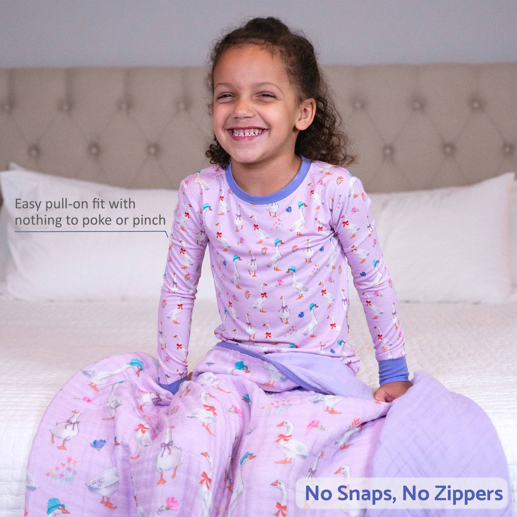 Kids 2-Piece Bamboo Pajama Long Sleeve Set Goose Parade